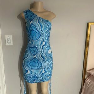 One sleeve mini dress